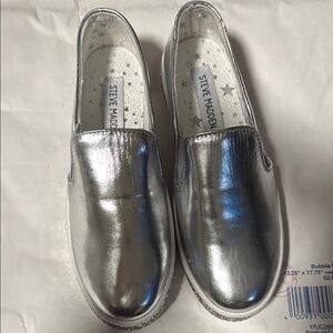 Steve Madden Kids Metallic Silver Dress Shoes